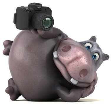 Eğlenceli çizgi film su aygırı