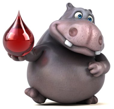 Eğlenceli çizgi film su aygırı