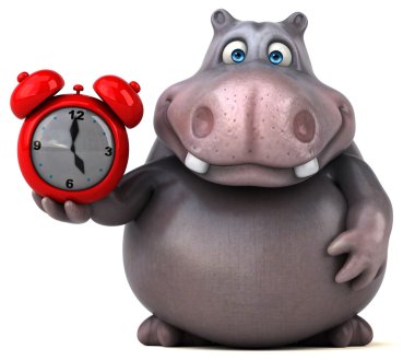 Eğlenceli çizgi film su aygırı