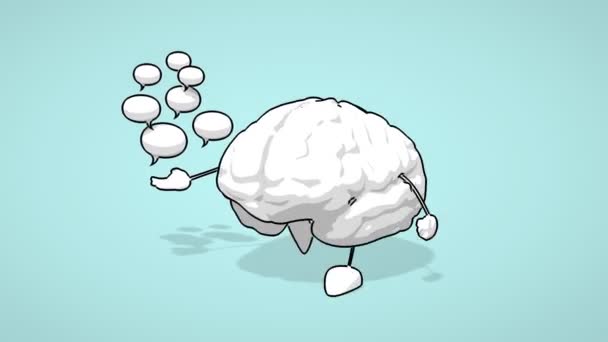 cerveau dessin animé noir et blanc 