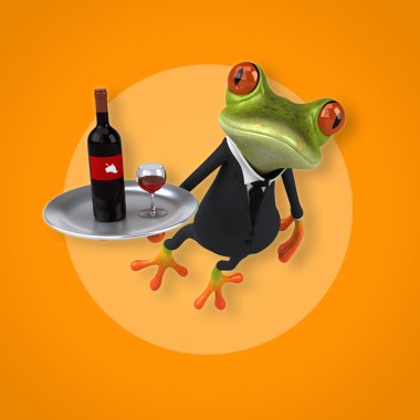 Eğlenceli çizgi film kurbağa