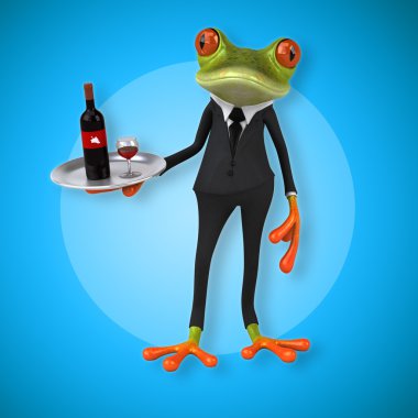 Eğlenceli çizgi film kurbağa