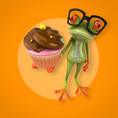 Eğlenceli çizgi film kurbağa