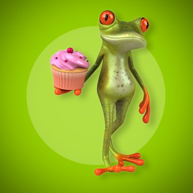 Eğlenceli çizgi film kurbağa