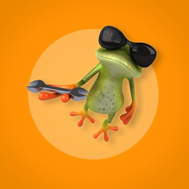 Eğlenceli çizgi film kurbağa