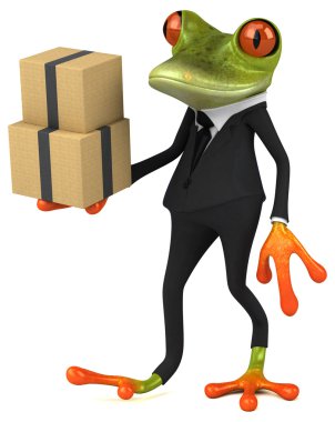 Eğlenceli çizgi film kurbağa