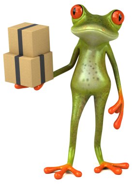 Eğlenceli çizgi film kurbağa