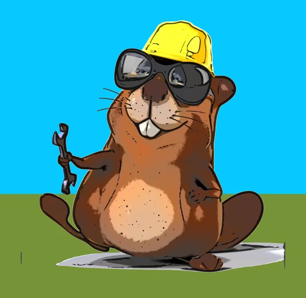 Leuke cartoon beaver — Stockfoto