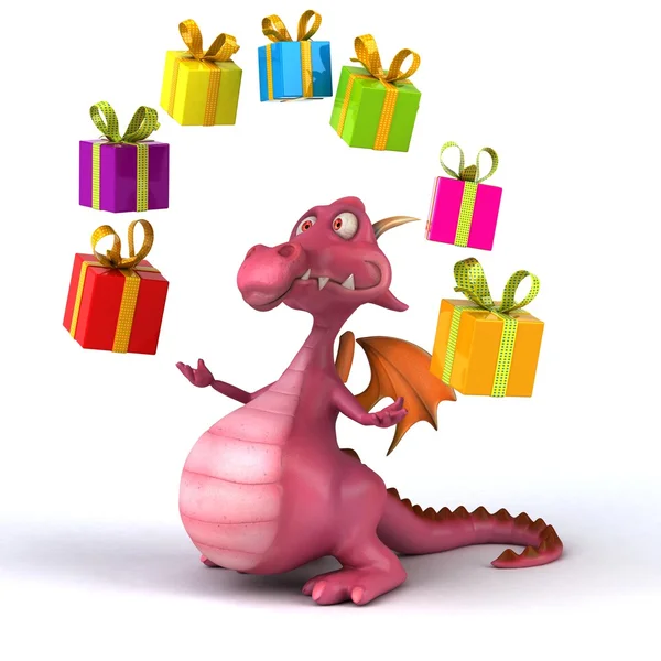 Leuke cartoon dragon — Stockfoto