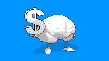 siyah beyaz çizgi film beyin