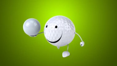 komik karikatür golf topu