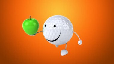 komik karikatür golf topu