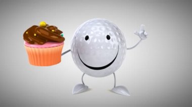 komik karikatür golf topu