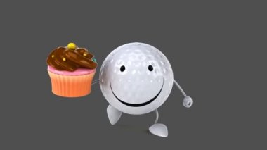 komik karikatür golf topu