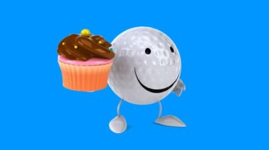 komik karikatür golf topu