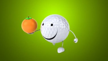 komik karikatür golf topu