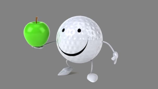 Кумедний мультяшний м'яч для гольфу — стокове відео