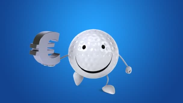 Divertente cartone animato Golf palla — Video Stock