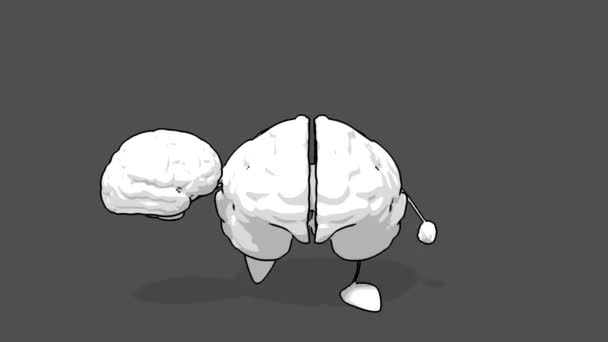 Zábavné kreslené mozek — Stock video