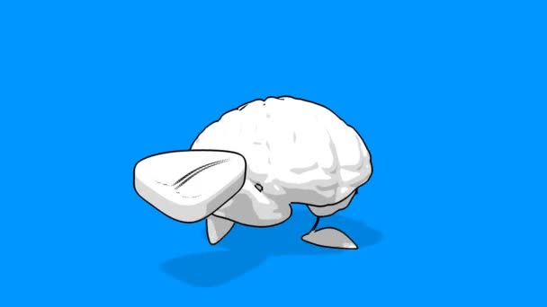 Fun cartoon brain — Stock Video