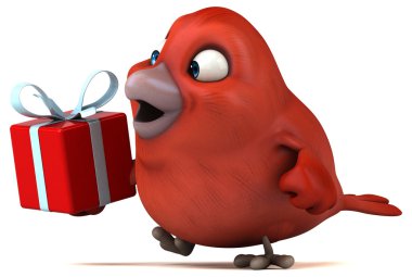 komik karikatür kırmızı kuş