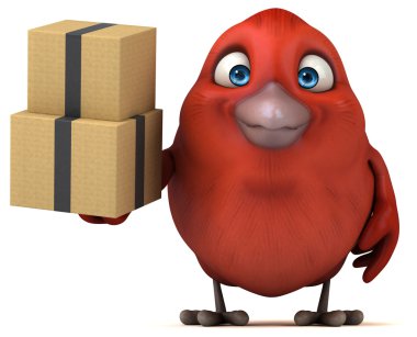 komik karikatür kırmızı kuş