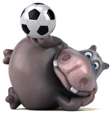 Eğlenceli çizgi film su aygırı