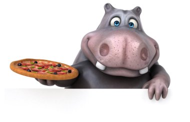 Eğlenceli çizgi film su aygırı