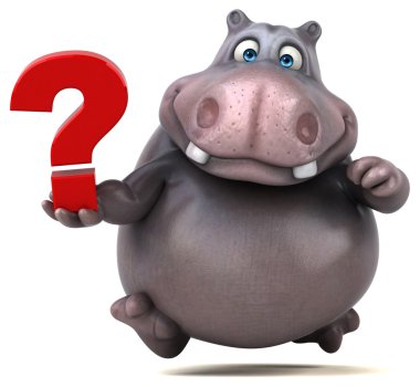 Eğlenceli çizgi film su aygırı