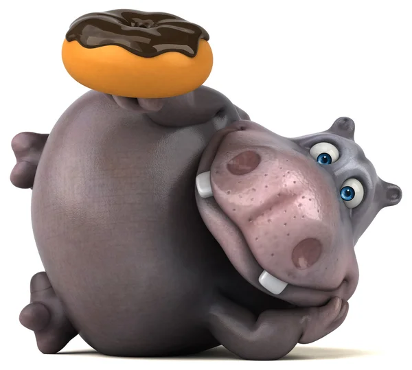 Leuke cartoon nijlpaard — Stockfoto