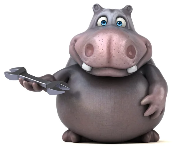 Fun cartoon hippo — Stock Photo, Image