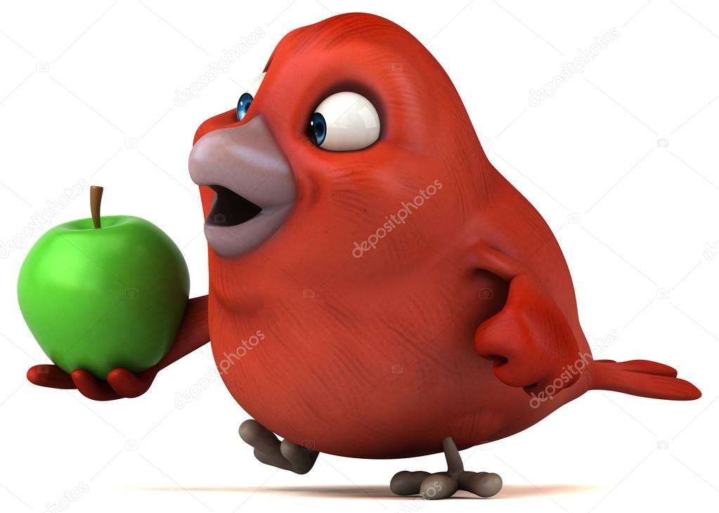 Dessin Animé Drôle Oiseau Rouge Photographie Julos