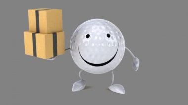 Eğlenceli çizgi film golf topu