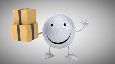 Eğlenceli çizgi film golf topu