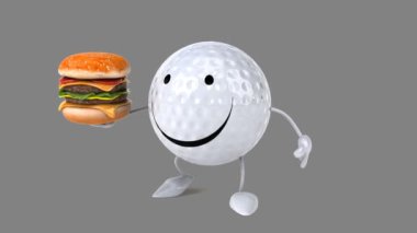 Eğlenceli çizgi film golf topu