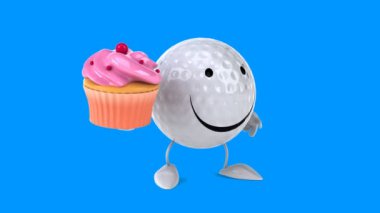 Eğlenceli çizgi film golf topu