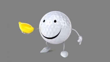 Eğlenceli çizgi film golf topu