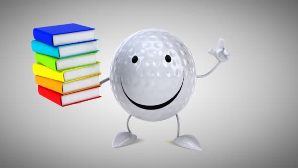 Μπάλα του γκολφ διασκέδαση κινούμενα σχέδια — Αρχείο Βίντεο