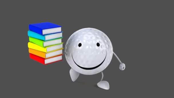 Spaß Cartoon Golfball — Stockvideo