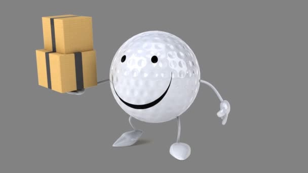 Roliga tecknade golfboll — Stockvideo