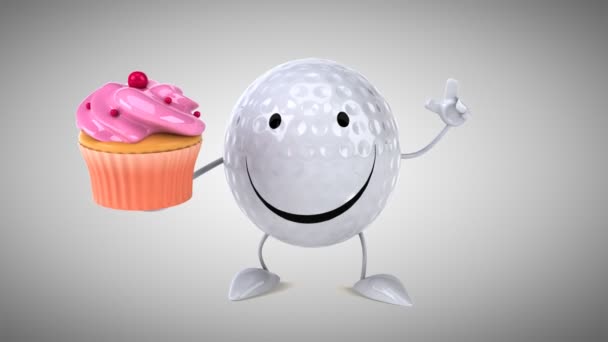 Ballon de golf amusant dessin animé — Video