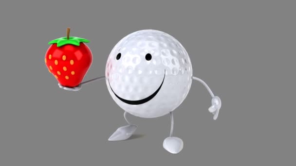 Eğlenceli çizgi film golf topu — Stok video