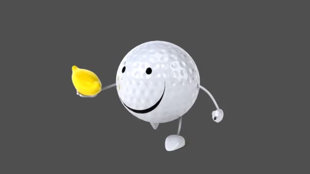 Leuke cartoon golfbal — Stockvideo