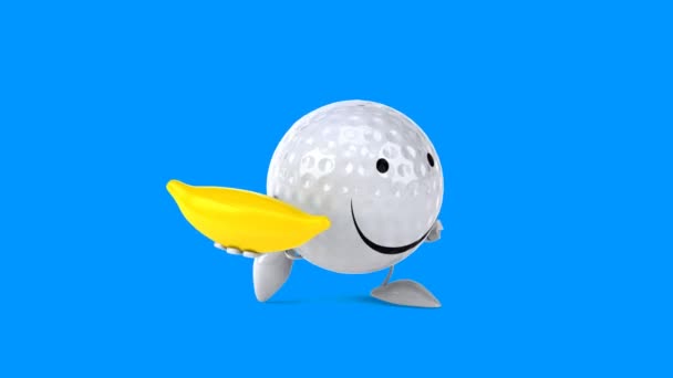 Divertida pelota de golf de dibujos animados — Vídeos de Stock