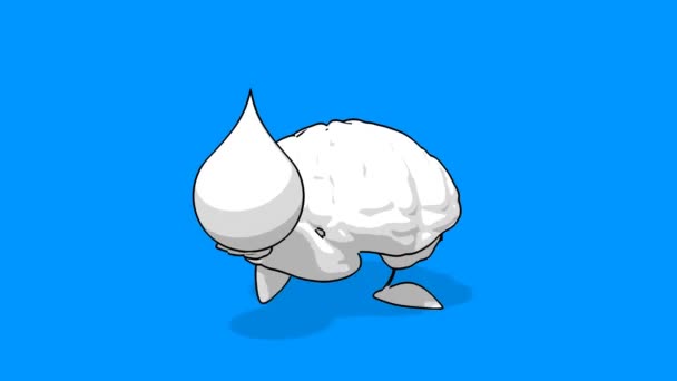 Fun cartoon brain — Stock Video