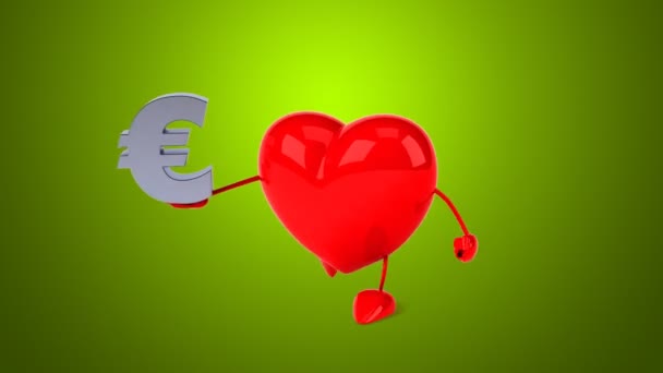 Desenhos animados coração vermelho — Vídeo de Stock
