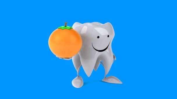 Fun cartoon tooth — Stock Video