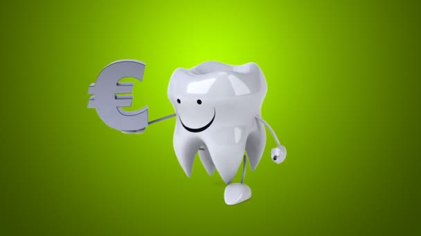 Fun cartoon tooth — Stock Video
