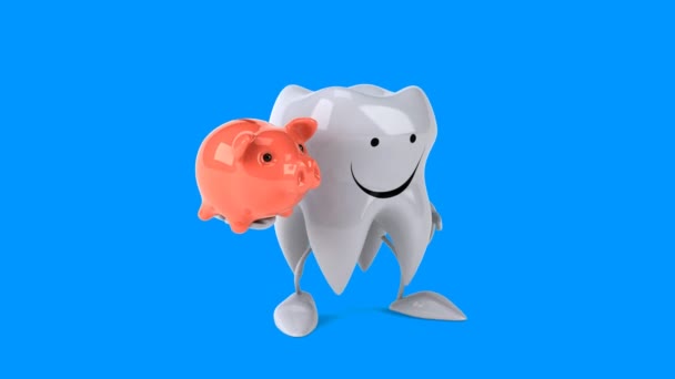 Fun cartoon tooth — Stock Video