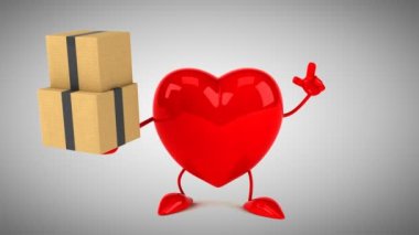 karikatür kırmızı kalp